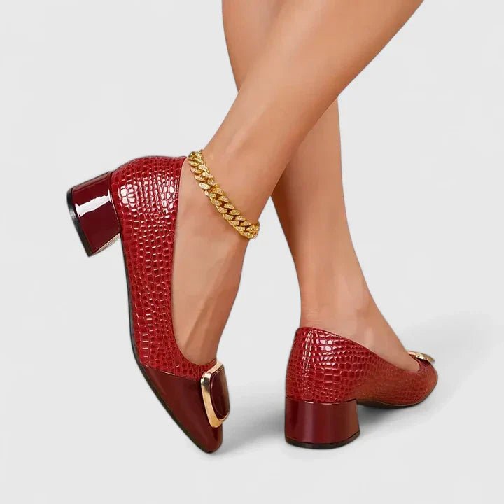 Mocasines Bloque Piel Estampado Cocodrilo