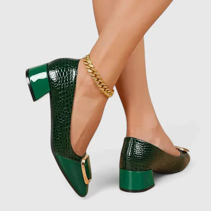 Mocasines Bloque Piel Estampado Cocodrilo