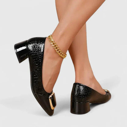 Mocasines Bloque Piel Estampado Cocodrilo