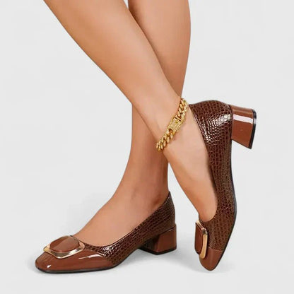 Mocasines Bloque Piel Estampado Cocodrilo