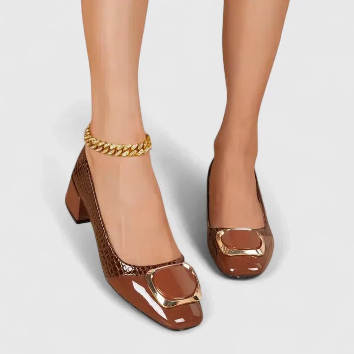 Mocasines Bloque Piel Estampado Cocodrilo
