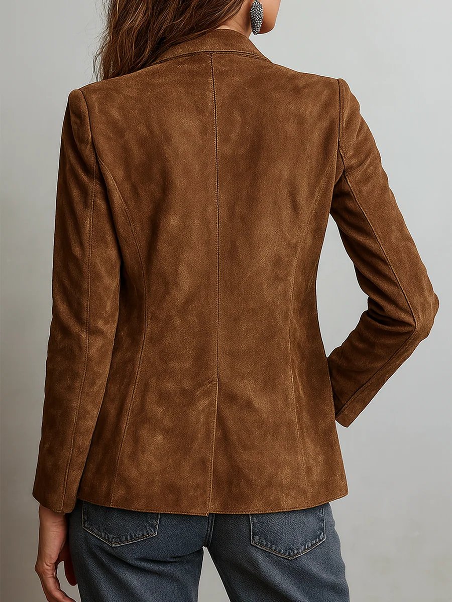 Blazer Ante Sintético Entallado con Botones para Mujer | Estilo Elegante