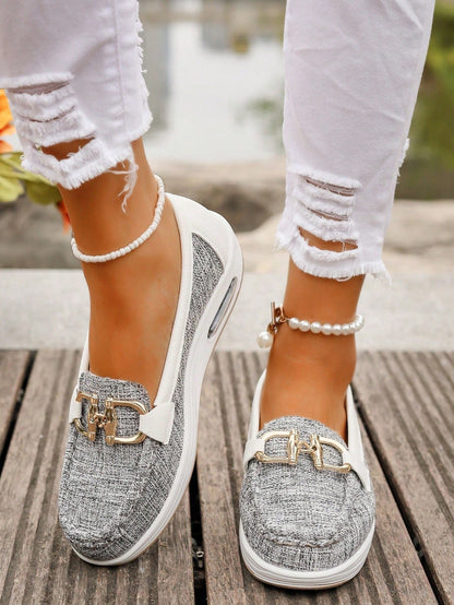 Mocasines Planos de Slip-on con Hebilla | Confort para Caminata Mujer