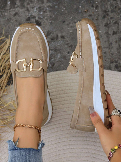 Mocasines Planos de Slip-on con Hebilla | Confort para Caminata Mujer