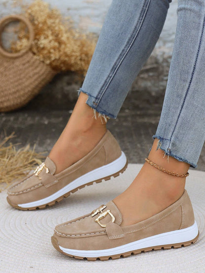 Mocasines Planos de Slip-on con Hebilla | Confort para Caminata Mujer