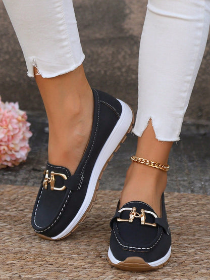 Mocasines Planos de Slip-on con Hebilla | Confort para Caminata Mujer