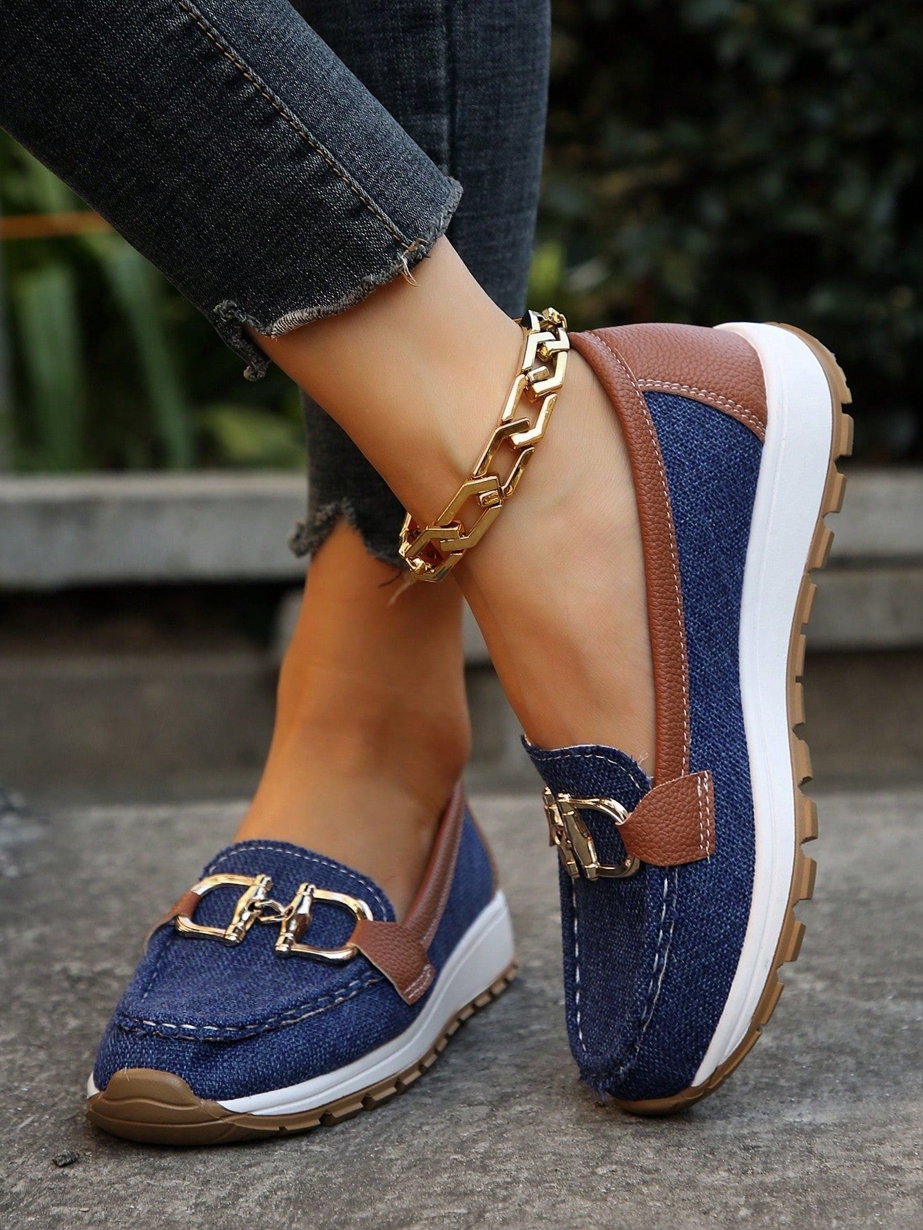 Mocasines Planos de Slip-on con Hebilla | Confort para Caminata Mujer