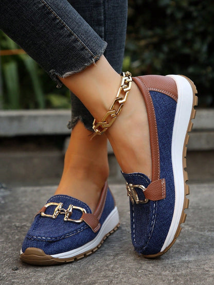 Mocasines Planos de Slip-on con Hebilla | Confort para Caminata Mujer