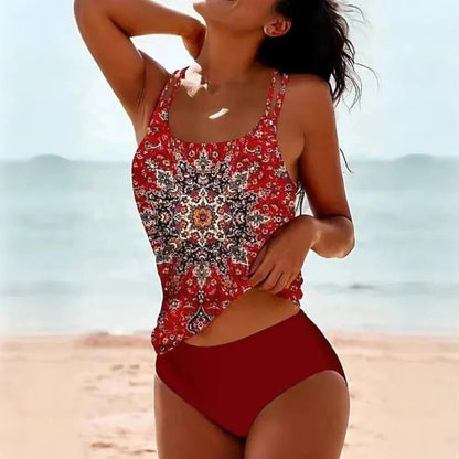 Tankini Estampado Talle Alto Baño Dos Piezas