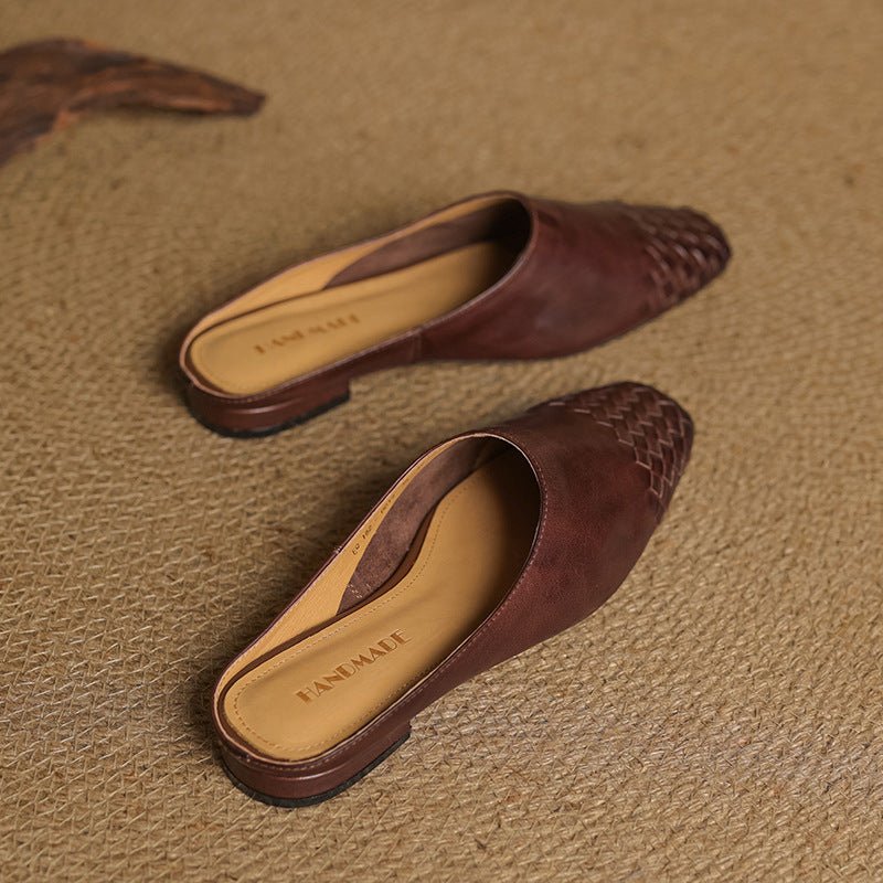 Mules de Cuero para Mujer con Punta Abierta | Estilo Verano