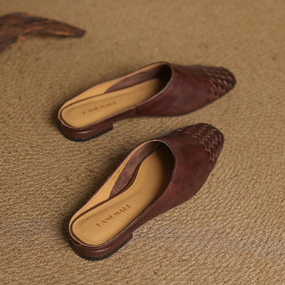 Mules de Cuero para Mujer con Punta Abierta | Estilo Verano