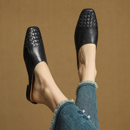 Mules de Cuero para Mujer con Punta Abierta | Estilo Verano