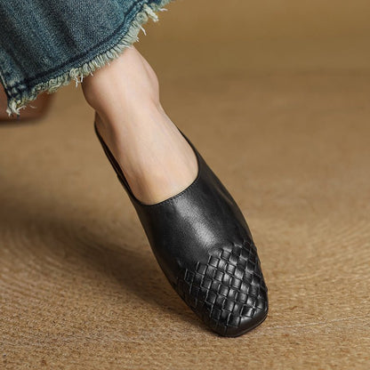 Mules de Cuero para Mujer con Punta Abierta | Estilo Verano