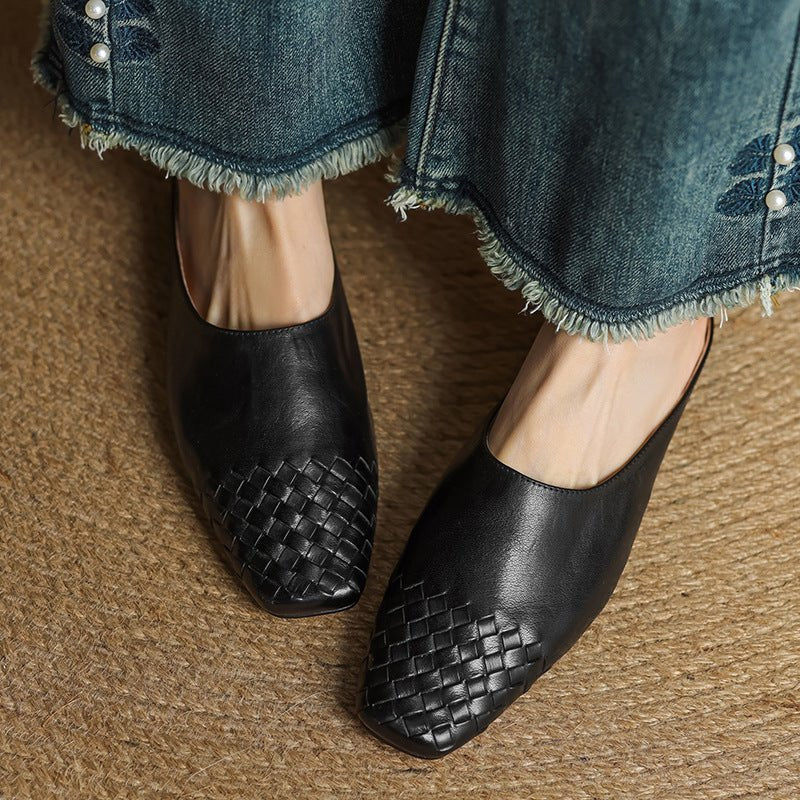 Mules de Cuero para Mujer con Punta Abierta | Estilo Verano
