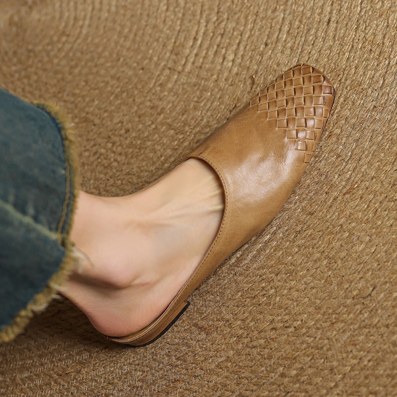 Mules de Cuero para Mujer con Punta Abierta | Estilo Verano