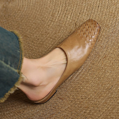 Mules de Cuero para Mujer con Punta Abierta | Estilo Verano