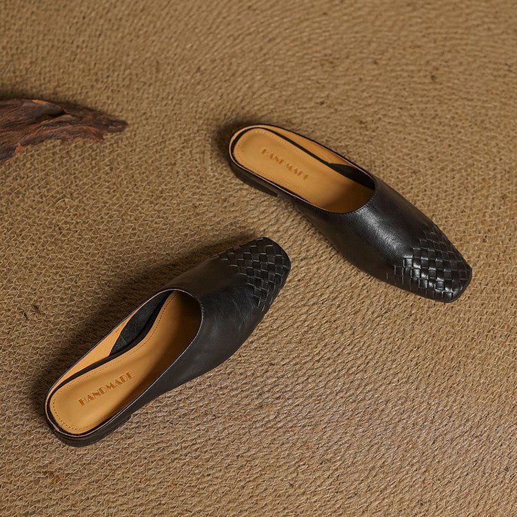 Mules de Cuero para Mujer con Punta Abierta | Estilo Verano