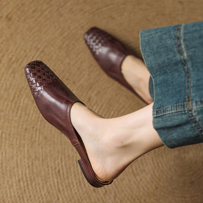 Mules de Cuero para Mujer con Punta Abierta | Estilo Verano