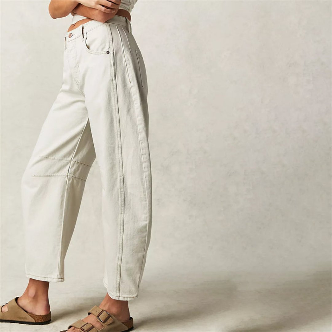 Pantalón Vaquero Pesado Medio Talle Pierna Tocón