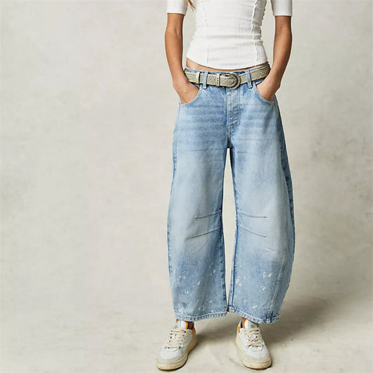 Pantalón Vaquero Pesado Medio Talle Pierna Tocón