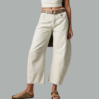 Pantalón Vaquero Pesado Medio Talle Pierna Tocón