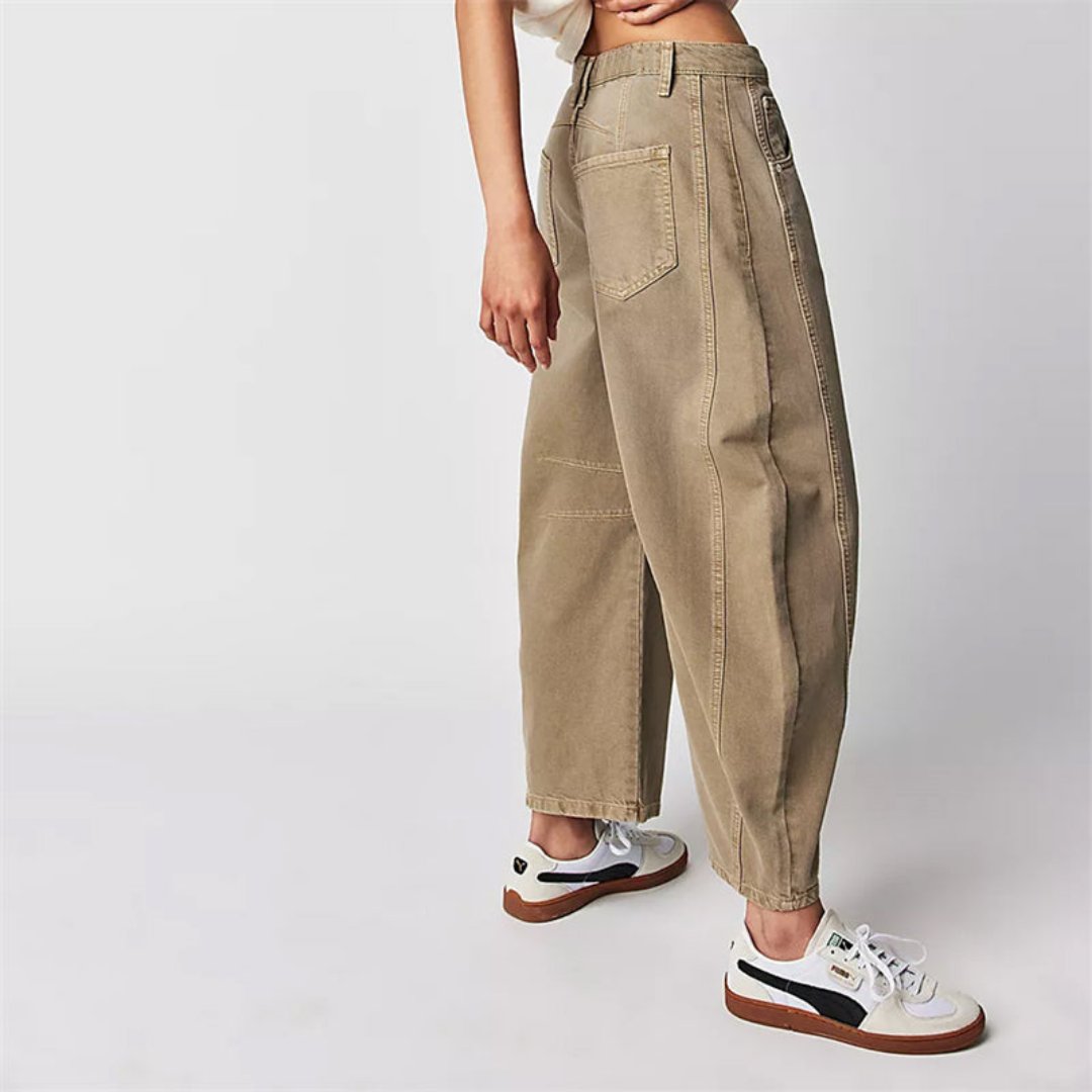 Pantalón Vaquero Pesado Medio Talle Pierna Tocón