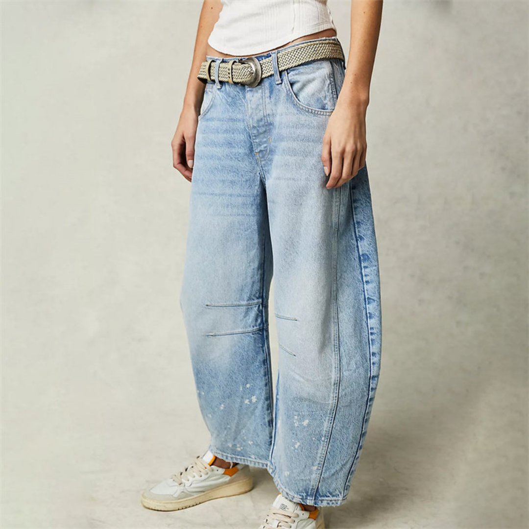 Pantalón Vaquero Pesado Medio Talle Pierna Tocón