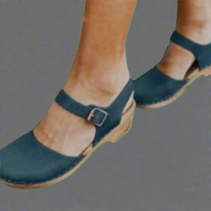 Zuecos con Plataforma para Mujer con Tacón de Madera y Punta Cerrada | Estilo Cómodo