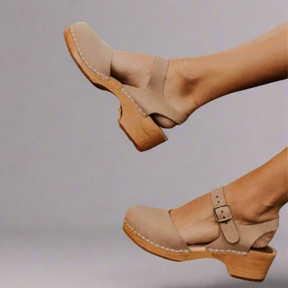 Zuecos con Plataforma para Mujer con Tacón de Madera y Punta Cerrada | Estilo Cómodo