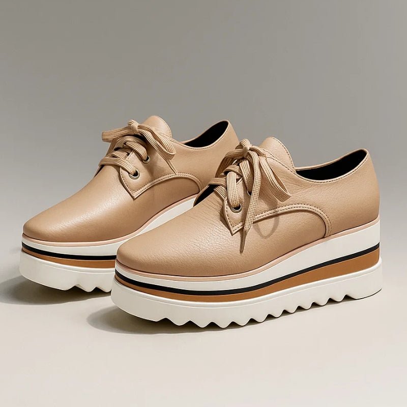 Women's Platform Oxford Shoes Lace Up Wedge Sneakers