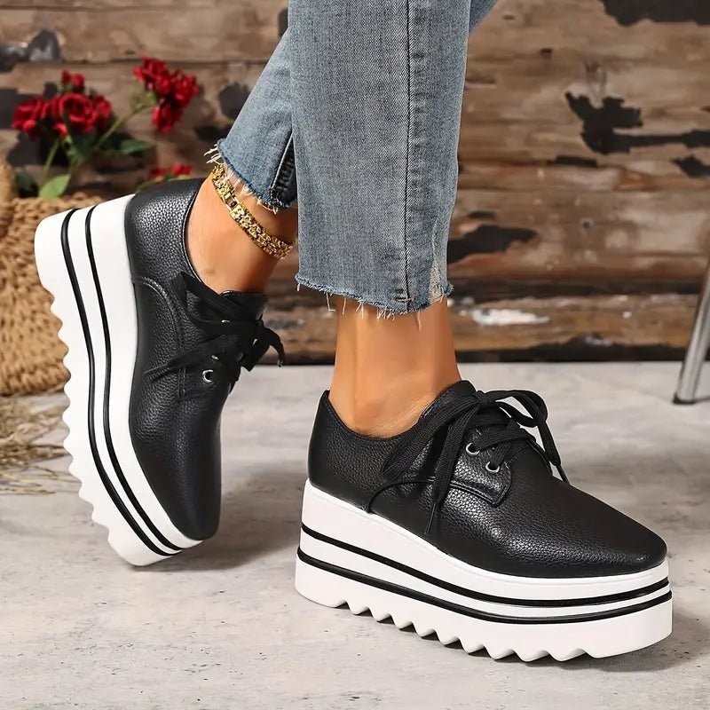 Zapatos Cordones Cuña Plataforma