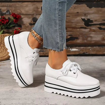 Zapatos Cordones Cuña Plataforma