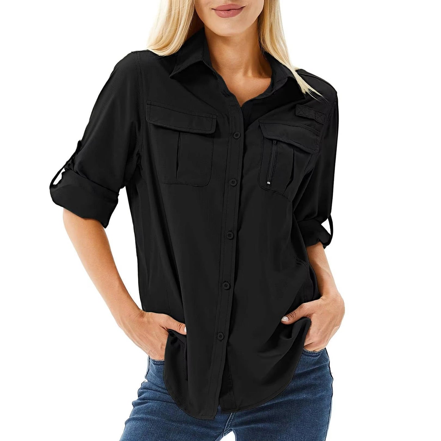 Camisa Safari Manga Larga UPF 50 Protección Solar