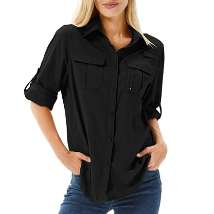Camisa Safari Manga Larga UPF 50 Protección Solar