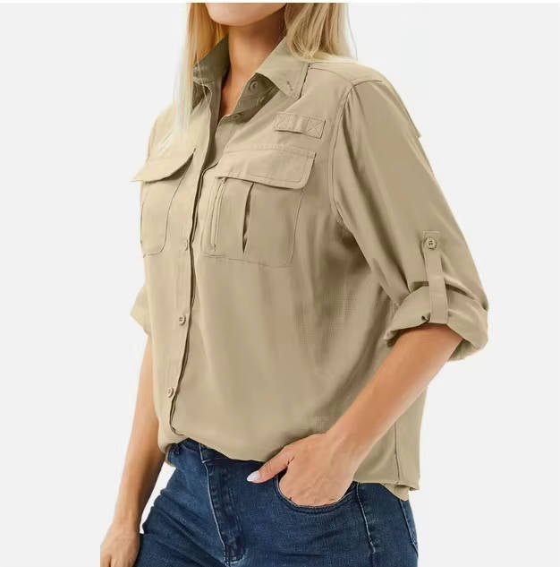 Camisa Safari Manga Larga UPF 50 Protección Solar