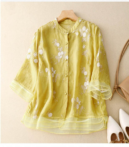 Blusa Chic Con Acentos Florales Para Mujer - Elegancia Moderna