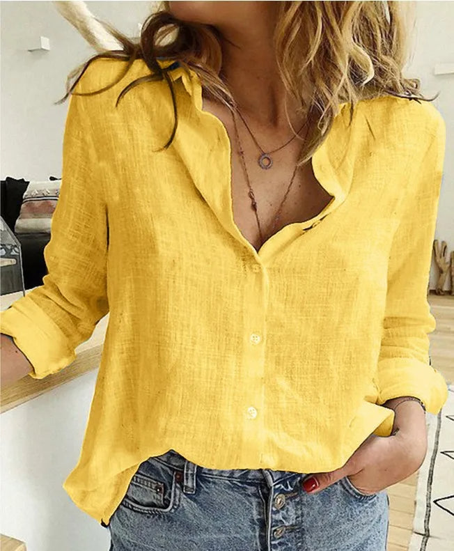 Blusa de Lino con Botones | Algodón Natural