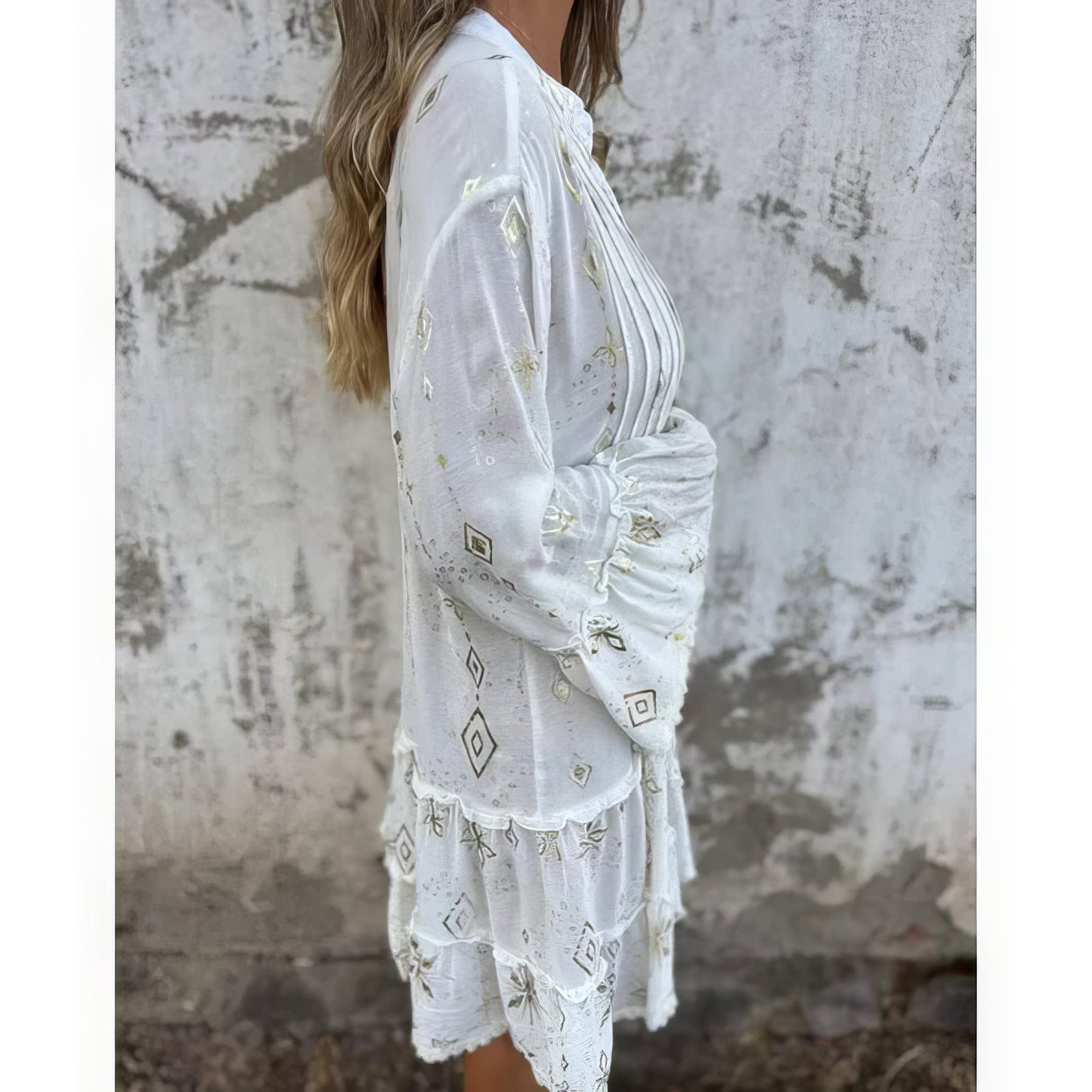 Vestido boho con mangas amplias para mujer, ligero y elegante para verano