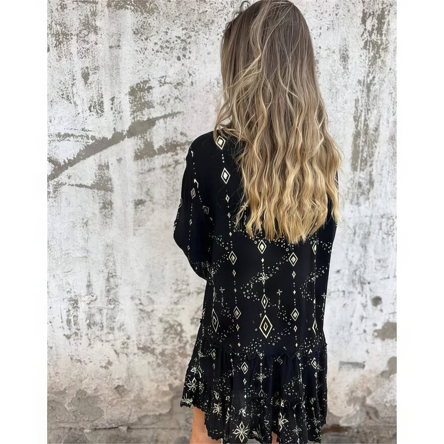 Vestido boho con mangas amplias para mujer, ligero y elegante para verano