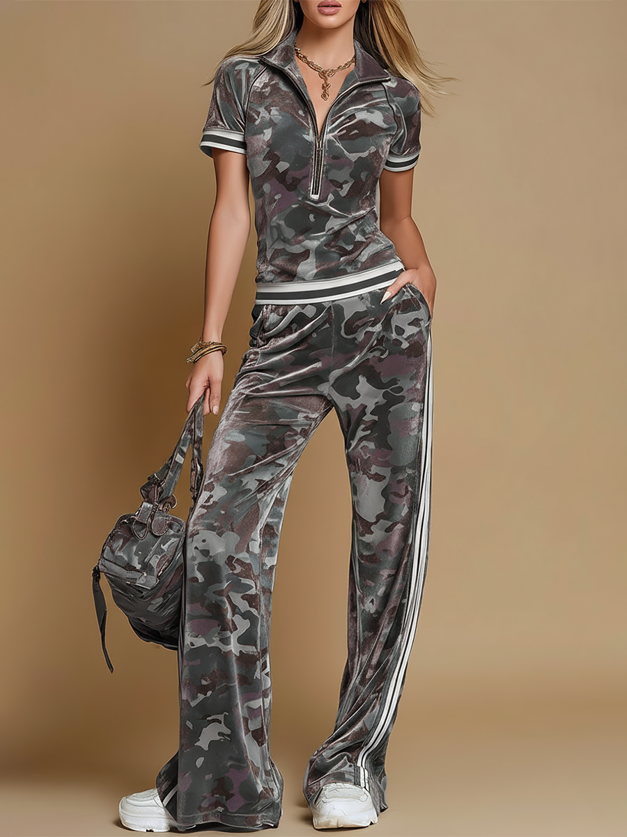 Zelda | Women's Camo Short Sleeve Two Piece Set - Image 7