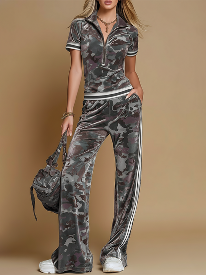 Zelda | Women's Camo Short Sleeve Two Piece Set - Image 7